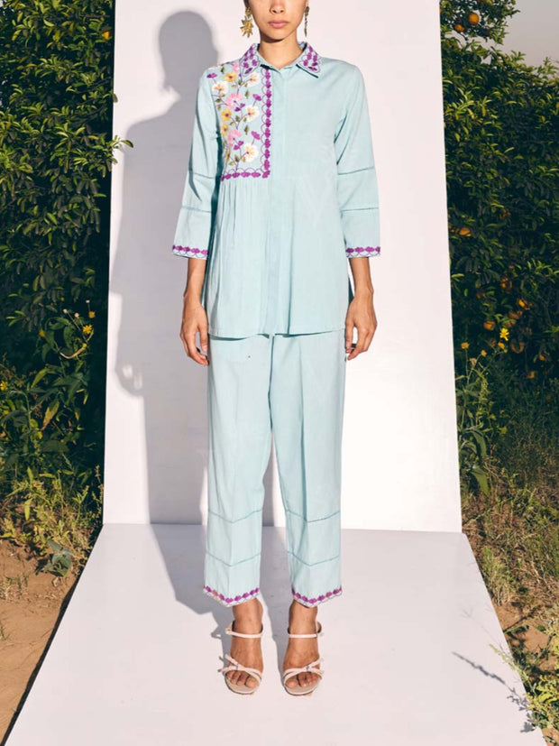 Blue Cotton Co-ord Set