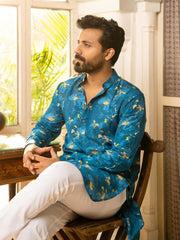 Cerulean Petal Ganganagery Kurta