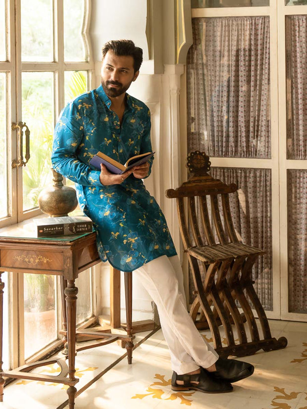 Cerulean Petal Ganganagery Kurta