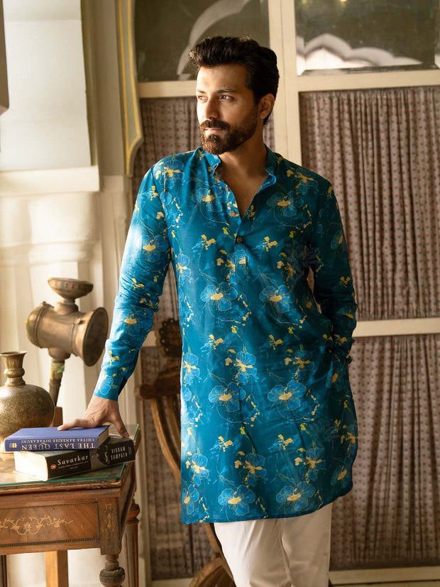 Cerulean Petal Ganganagery Kurta