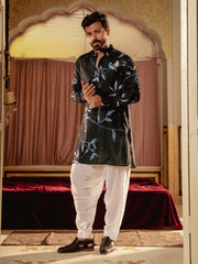 Bird Branch Blue Ganganery Kurta