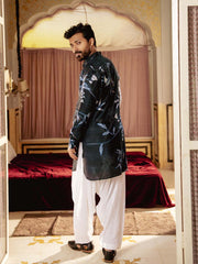 Bird Branch Blue Ganganery Kurta