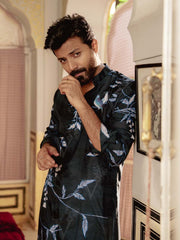 Bird Branch Blue Ganganery Kurta