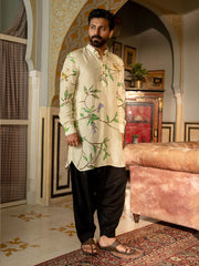 Bird Branch Cream Ganganery Kurta