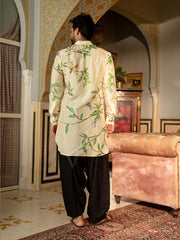 Bird Branch Cream Ganganery Kurta