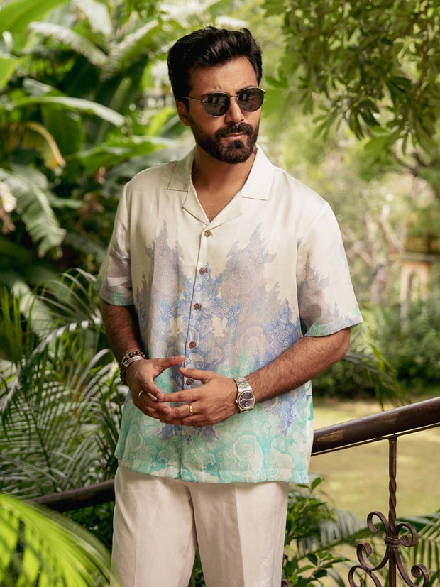 Jade Guardian Relaxed Fit Cuban Collar Shirt