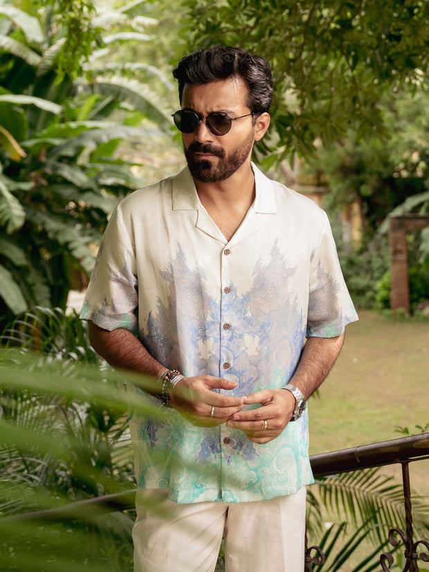 Jade Guardian Relaxed Fit Cuban Collar Shirt