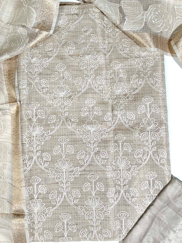 Beige Kota Dorea Dress Material