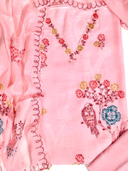 Pink Chanderi Dress Material