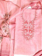 Pink Chanderi Dress Material