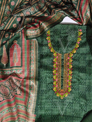 Green Chanderi Dress Material