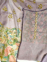 Purple Chanderi Dress Material