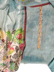 Blue Chanderi Dress Material