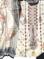 Cream Kota Silk Dress Material