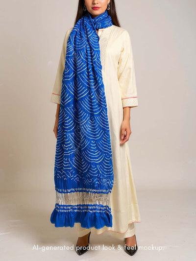 Blue Bandhani Dupatta