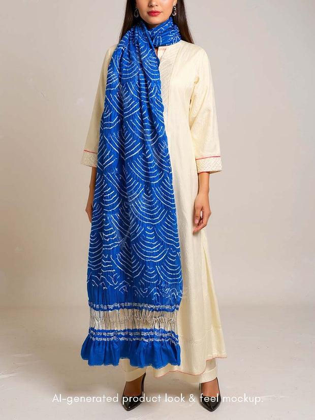 Blue Bandhani Dupatta
