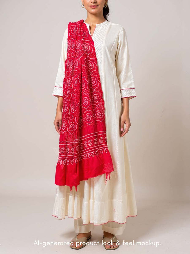 Red Bandhani Dupatta