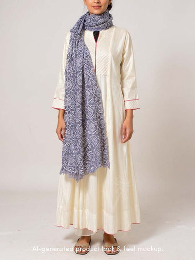Grey Bandhani Dupatta