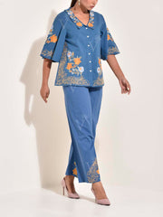 Blue Cotton Co Ord Set