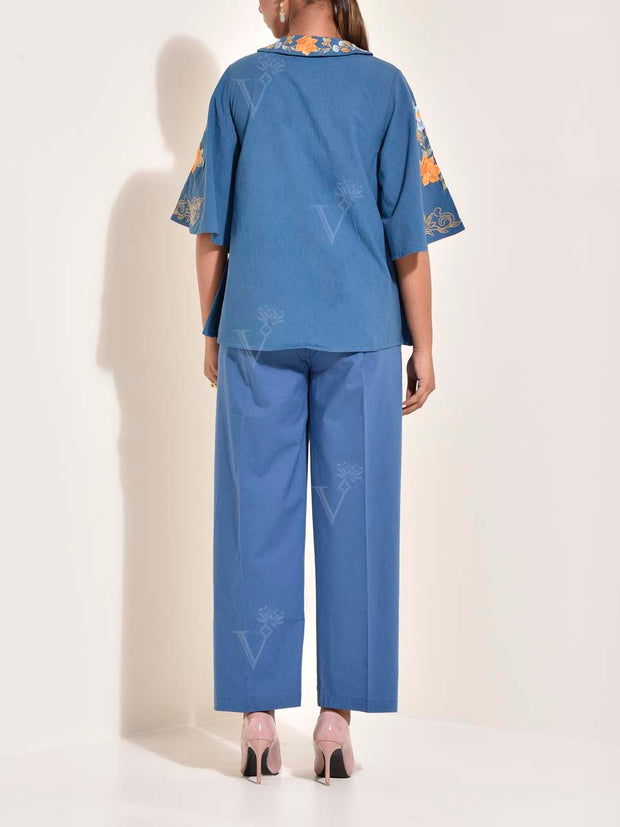 Blue Cotton Co Ord Set