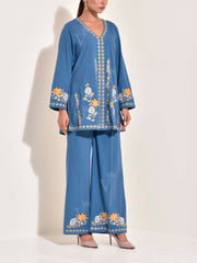 Blue Cotton Co Ord Set