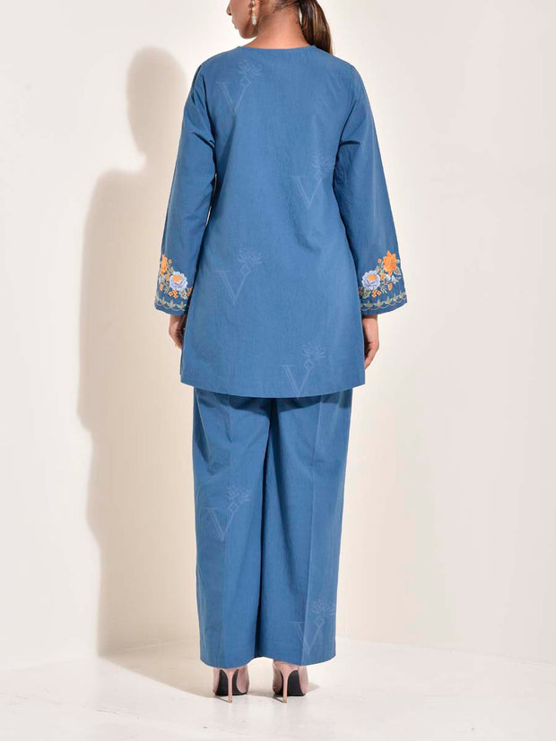 Blue Cotton Co Ord Set