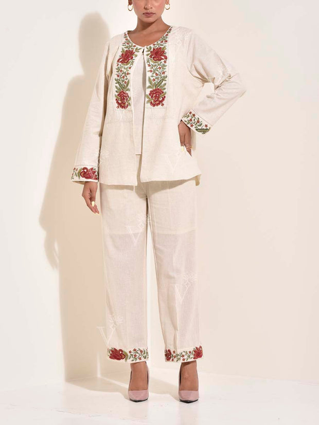 Beige Cotton Co Ord Set