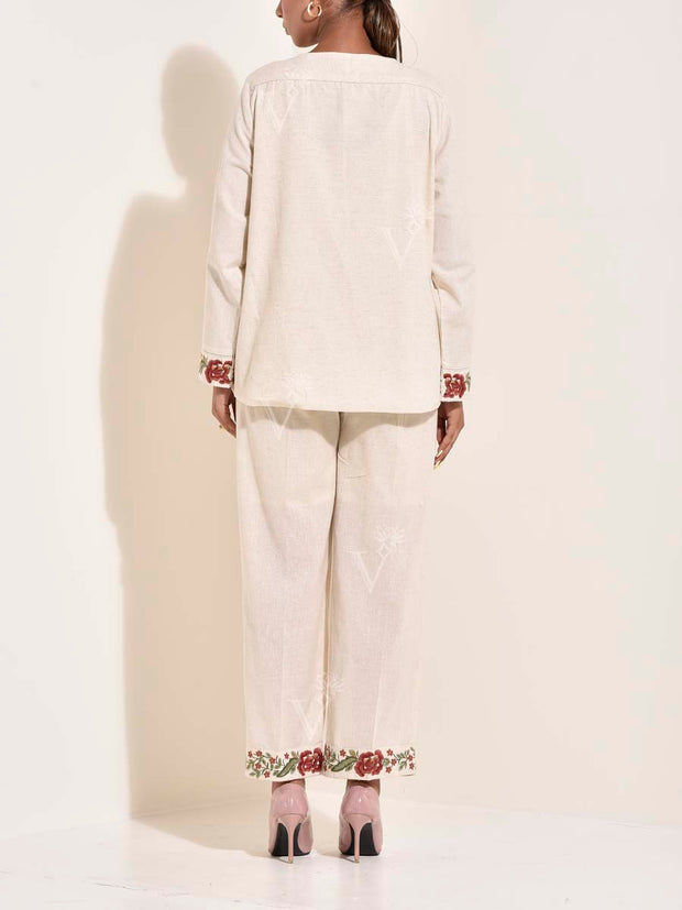 Beige Cotton Co Ord Set
