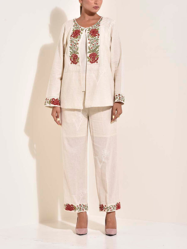 Beige Cotton Co Ord Set