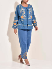 Blue Cotton Co Ord Set