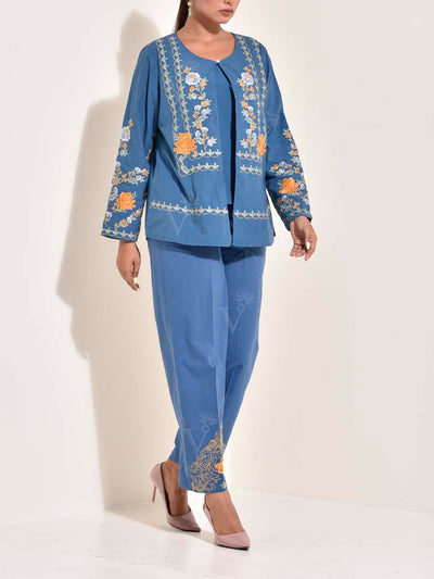 Blue Cotton Co Ord Set