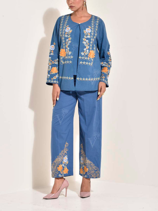 Blue Cotton Co Ord Set