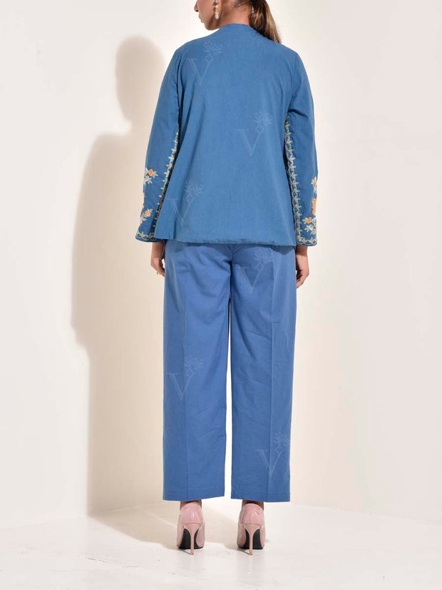 Blue Cotton Co Ord Set