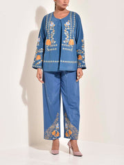 Blue Cotton Co Ord Set
