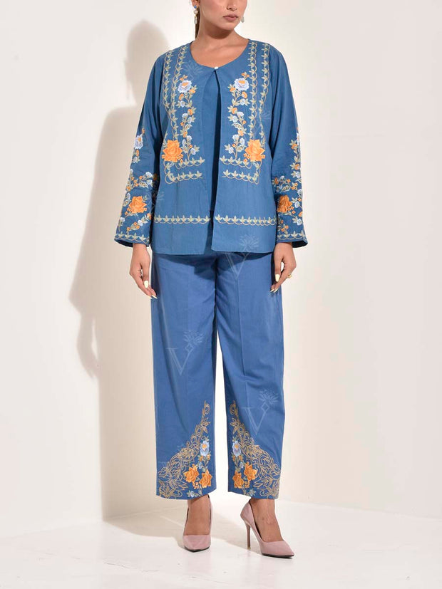 Blue Cotton Co Ord Set