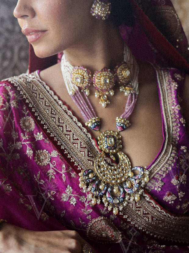Purple Raw Silk Lehenga Set