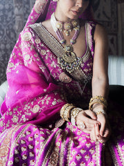 Purple Raw Silk Lehenga Set