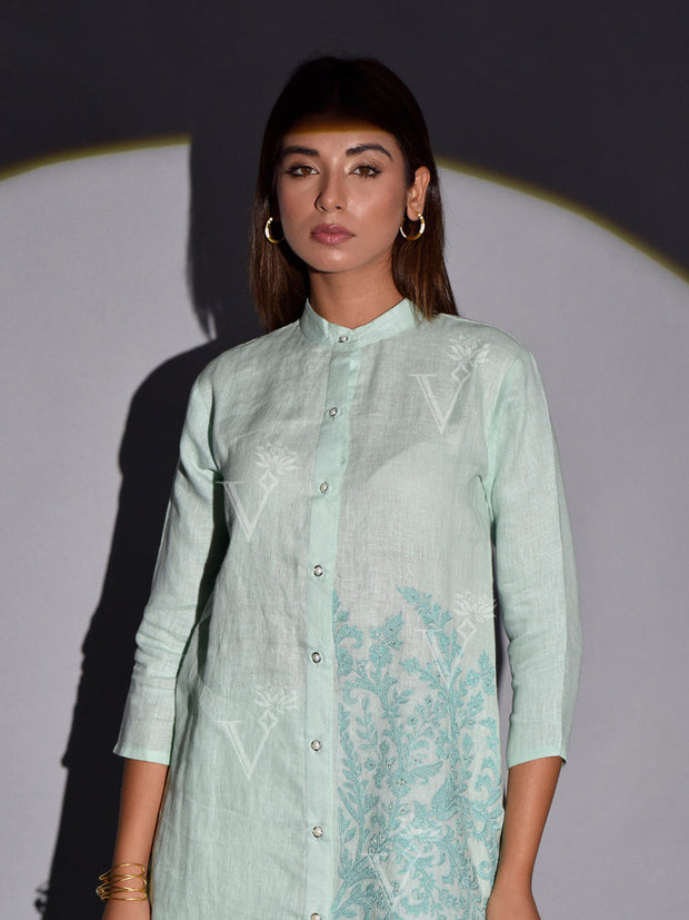 Light Green Linen Co Ord Set