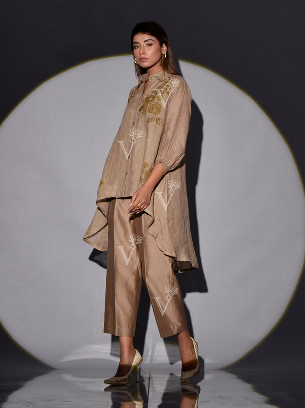 Camel Brown Linen Co Ord Set