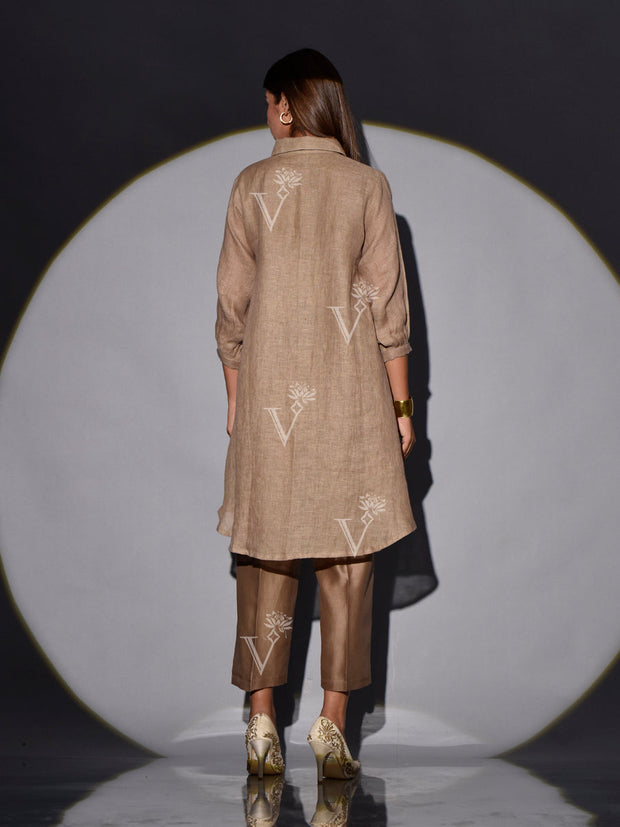 Camel Brown Linen Co Ord Set
