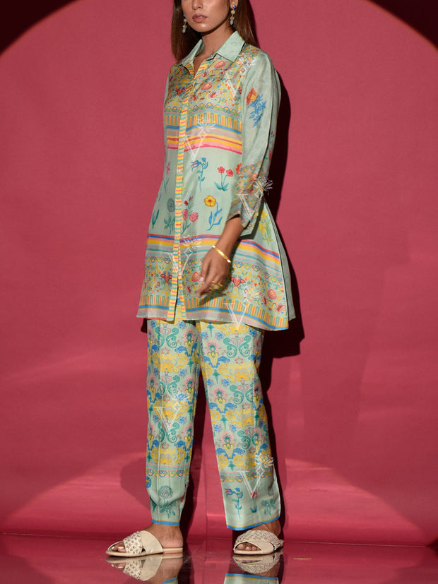 Light Green Vasansi Silk Co Ord Set