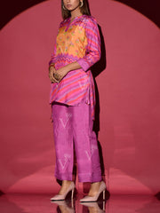 Purple Vasansi Silk Prined Co Ord Set