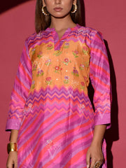 Purple Vasansi Silk Prined Co Ord Set
