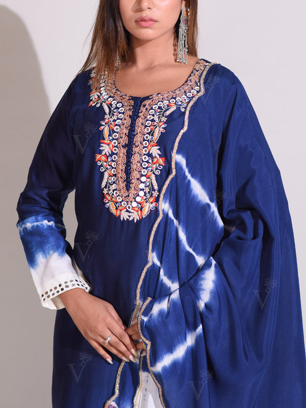 Blue Chanderi Suit Set