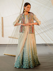 Green Ombre Pre Drape Gown
