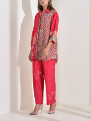 Red Vasansi Silk Co Ord Set