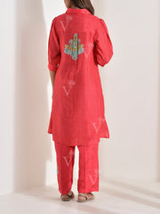 Red Vasansi Silk Co Ord Set