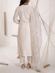 Off-white Chanderi Silk Suit Set