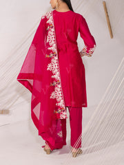 Rani Pink Chanderi Silk Suit Set