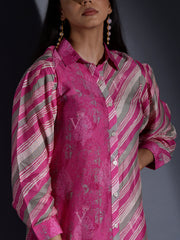 Pink Vasansi Silk Leheriya Co Ord Set